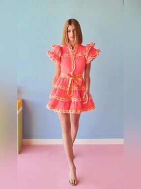 🌻🌻NEW CeliaB Tiered Dress in Coral